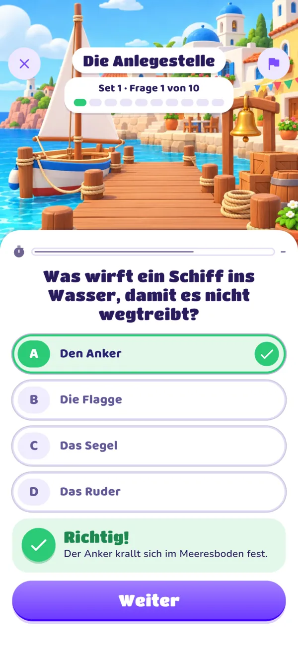 Eine beantwortete Frage mit Erklärung.