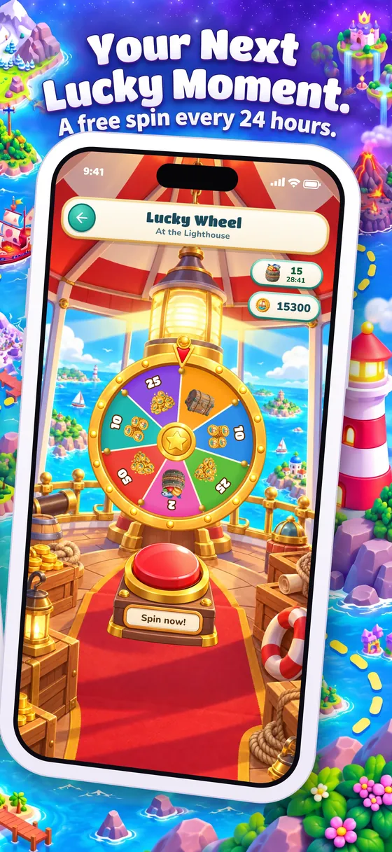 Your Next Lucky Moment. The Lucky Wheel at the lighthouse.