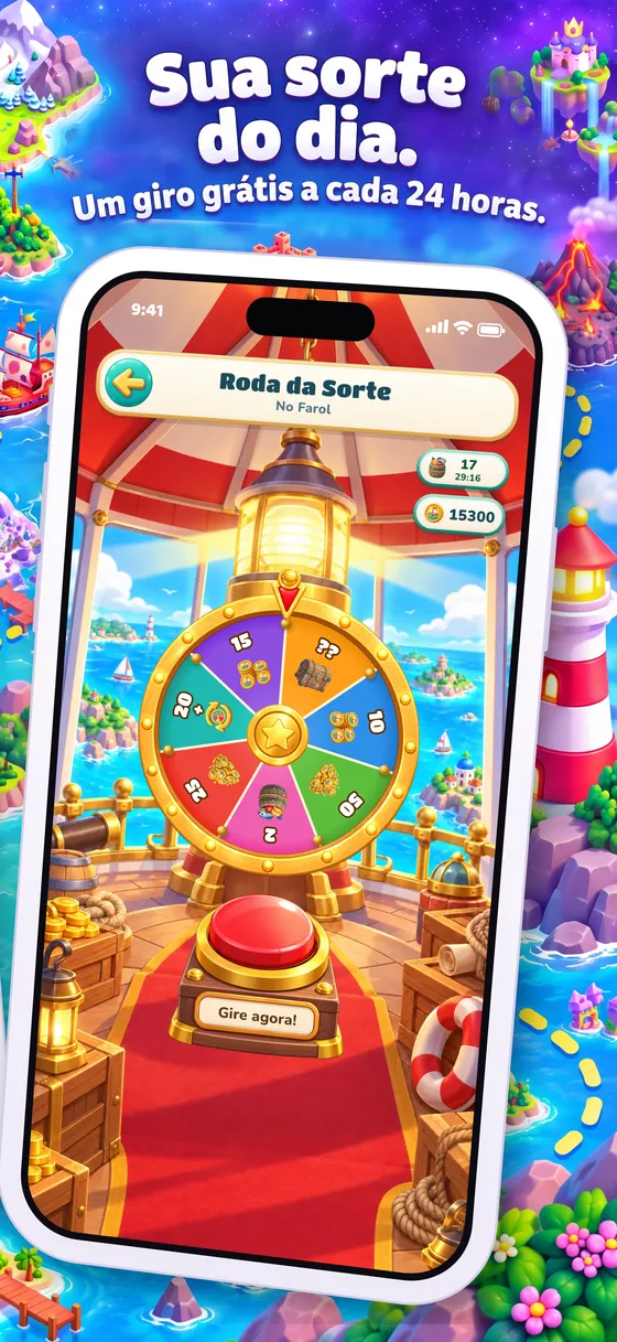 Sua sorte do dia. A Roda da Sorte no farol.